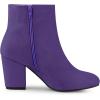 imageAllegra K Womens Round Toe Side Zip Chunky Heel Ankle BootsPurple