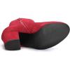imageAllegra K Womens Round Toe Side Zip Chunky Heel Ankle BootsRed