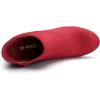 imageAllegra K Womens Round Toe Side Zip Chunky Heel Ankle BootsRed
