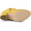 imageAllegra K Womens Round Toe Side Zip Chunky Heel Ankle BootsYellow