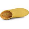 imageAllegra K Womens Round Toe Side Zip Chunky Heel Ankle BootsYellow