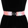 imageAllegra K Womens Skinny Elastic Waist Belts Sequins Decor Stretchy Belts for Dresses 2PCSPink