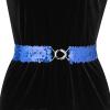 imageAllegra K Womens Skinny Elastic Waist Belts Sequins Decor Stretchy Belts for Dresses 2PCSRoyal Blue