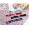 imageAllegra K Womens Skinny Elastic Waist Belts Sequins Decor Stretchy Belts for Dresses 2PCSSilver Side Black
