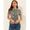 imageAllegra K Womens Summer Peter Pan Collar Shirts Button Front Vintage Floral Blouse TopBlack