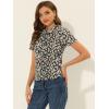 imageAllegra K Womens Summer Peter Pan Collar Shirts Button Front Vintage Floral Blouse TopBlack