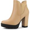 imageAllegra K Womens Chunky High Heel Platform Ankle BootsNude