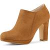 imageAllegra K Womens Platform Round Toe Chunky Heel Ankle BootiesBrown