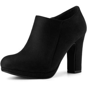 imageAllegra K Womens Platform Round Toe Chunky Heel Ankle BootiesBlack