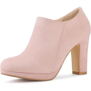 imageAllegra K Womens Platform Round Toe Chunky Heel Ankle BootiesPink