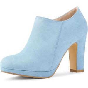 imageAllegra K Womens Platform Round Toe Chunky Heel Ankle BootiesSky Blue