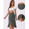 imageAllegra K Floral Midi Skirt for Womens Summer Casual Drawstring Side Ruffled SkirtsBlack