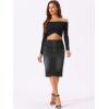 imageAllegra K Womens Jean Skirts Split Casual High Waist Bodycon Denim Pencil SkirtBlack