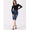 imageAllegra K Womens Jean Skirts Split Casual High Waist Bodycon Denim Pencil SkirtDark Blue