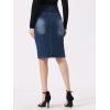 imageAllegra K Womens Jean Skirts Split Casual High Waist Bodycon Denim Pencil SkirtDark Blue