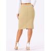 imageAllegra K Womens Jean Skirts Split Casual High Waist Bodycon Denim Pencil SkirtLight Khaki