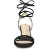 imageAllegra K Womens Kitten Heel Lace Up Suede Heel SandalsBlack