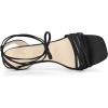 imageAllegra K Womens Kitten Heel Lace Up Suede Heel SandalsBlack