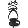 imageAllegra K Womens Kitten Heel Lace Up Suede Heel SandalsBlack