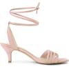 imageAllegra K Womens Kitten Heel Lace Up Suede Heel SandalsDust Pink