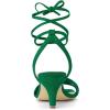 imageAllegra K Womens Kitten Heel Lace Up Suede Heel SandalsGreen