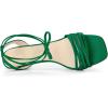 imageAllegra K Womens Kitten Heel Lace Up Suede Heel SandalsGreen