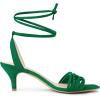imageAllegra K Womens Kitten Heel Lace Up Suede Heel SandalsGreen