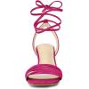 imageAllegra K Womens Kitten Heel Lace Up Suede Heel SandalsHot Pink