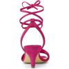 imageAllegra K Womens Kitten Heel Lace Up Suede Heel SandalsHot Pink