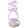imageAllegra K Womens Kitten Heel Lace Up Suede Heel SandalsLight Purple