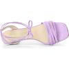 imageAllegra K Womens Kitten Heel Lace Up Suede Heel SandalsLight Purple