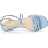 imageAllegra K Womens Kitten Heel Lace Up Suede Heel SandalsSky Blue