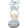 imageAllegra K Womens Kitten Heel Lace Up Suede Heel SandalsSky Blue