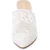 imageAllegra K Womens Lace Heels Sandals Mesh Floral Embroidered Stiletto Heels Slide MulesWhite