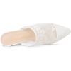 imageAllegra K Womens Lace Heels Sandals Mesh Floral Embroidered Stiletto Heels Slide MulesWhite