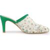 imageAllegra K Womens Lace Heels Sandals Mesh Floral Embroidered Stiletto Heels Slide MulesWhite Green