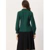 imageAllegra K Womens Long Sleeve Button Down Shirt Vintage Collared Work BlouseDark Green