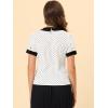 imageAllegra K Womens Peter Pan Collar Shirt Vintage 1950s Polka Dots BlouseWhite