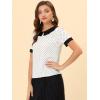 imageAllegra K Womens Peter Pan Collar Shirt Vintage 1950s Polka Dots BlouseWhite