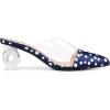 imageAllegra K Womens Polka Dots Clear Chunky Heels Slides MulesBlue