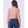 imageAllegra K Womens Washed Denim Jackets Button Up Puff Sleeve Cropped Jean JacketPink