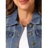 imageAllegra K Womens Washed Denim Jackets Button Up Puff Sleeve Cropped Jean JacketSky Blue