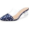 imageAllegra K Womens Polka Dots Clear Chunky Heels Slides MulesBlue