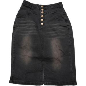 imageAllegra K Womens Jean Skirts Split Casual High Waist Bodycon Denim Pencil SkirtDark Grey