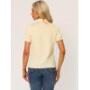 imageAllegra K Womens Cotton Short Sleeve Button Down Peter Pan Collar BlouseBeige