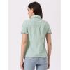imageAllegra K Womens Cotton Short Sleeve Button Down Peter Pan Collar BlouseLight Green