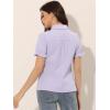 imageAllegra K Womens Cotton Short Sleeve Button Down Peter Pan Collar BlouseLight Purple