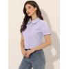 imageAllegra K Womens Cotton Short Sleeve Button Down Peter Pan Collar BlouseLight Purple