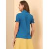 imageAllegra K Womens Cotton Short Sleeve Button Down Peter Pan Collar BlouseOcean Blue