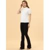 imageAllegra K Womens Cotton Short Sleeve Button Down Peter Pan Collar BlouseWhite
